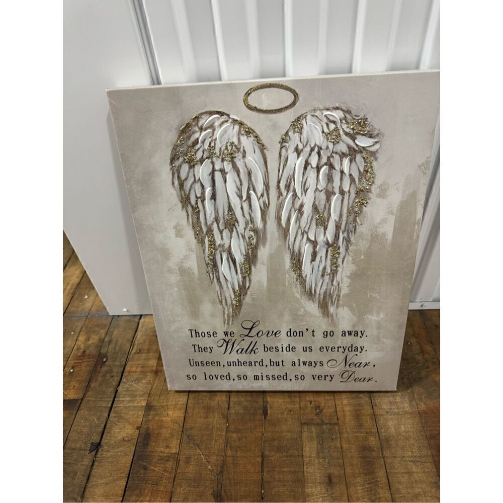 Memorial angel wings religious or non artwork canvas picture home decor